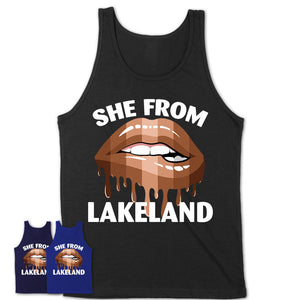 She From Lakeland Florida T-Shirt Black Lives Matter Sexy Lips Girl Shirt