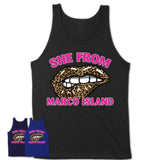 She From Marco Island Florida Gift Cheetah Leopard Sexy Lips Shirt