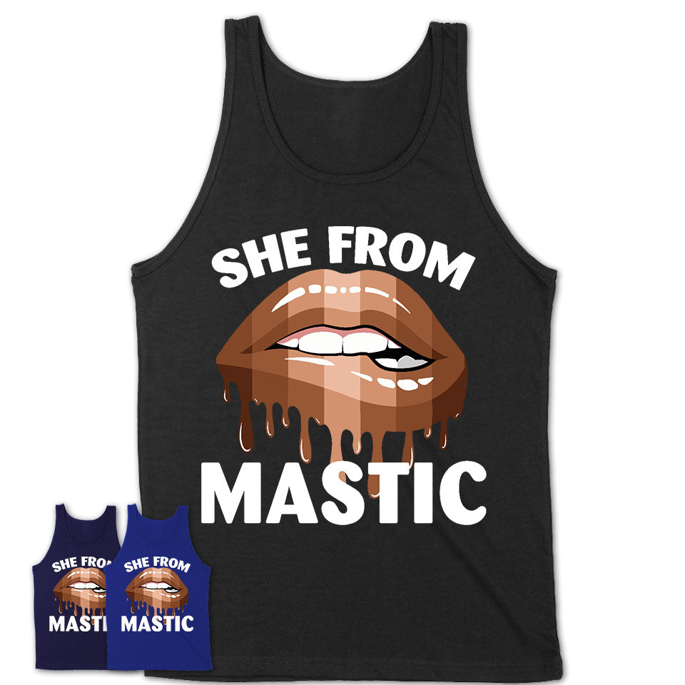 She From Mastic New York T-Shirt Black Lives Matter Sexy Lips Girl Shirt