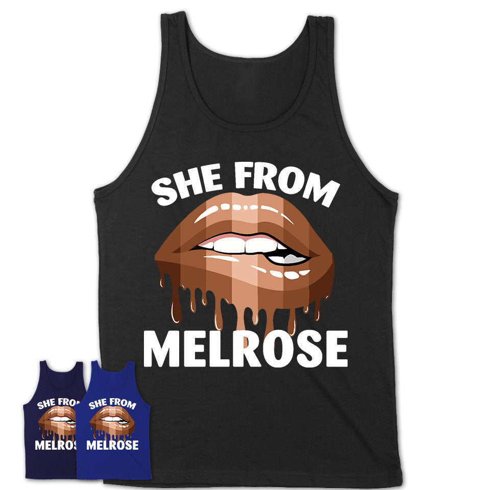 She From Melrose Massachusetts T-Shirt Black Lives Matter Sexy Lips Girl Shirt