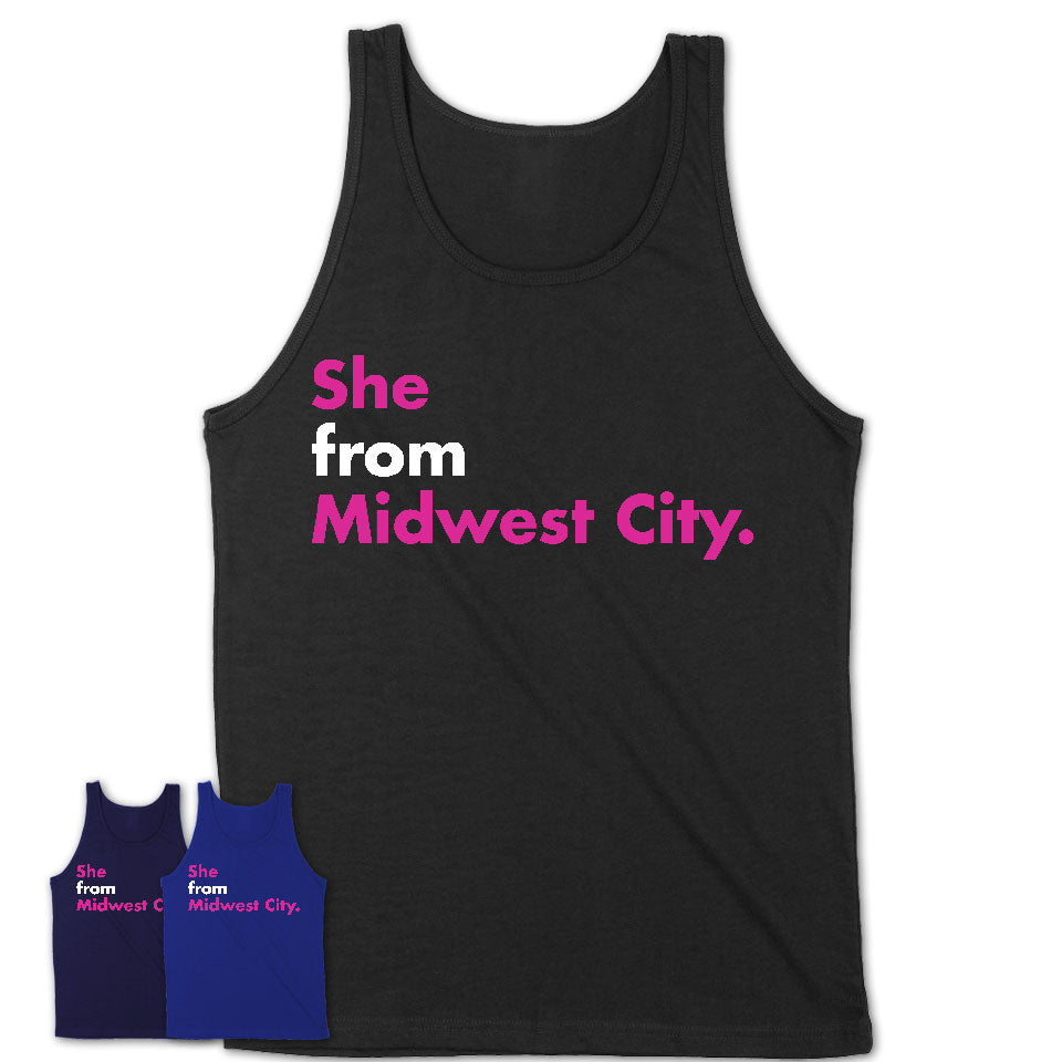 She From Midwest City Shirt Oklahoma State Birthday Gift For Her