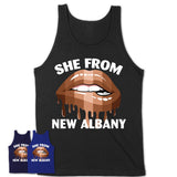 She From New Albany Indiana T-Shirt Black Lives Matter Sexy Lips Girl Shirt