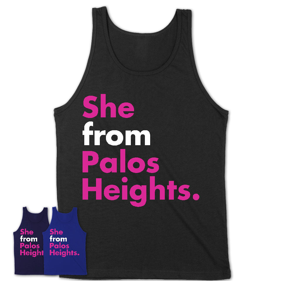 She From Palos Heights Shirt Illinois State Birthday Gift For Her