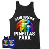 She From Pinellas Park Florida T-Shirt LGBT Pride Sexy Lips Gift Shirt