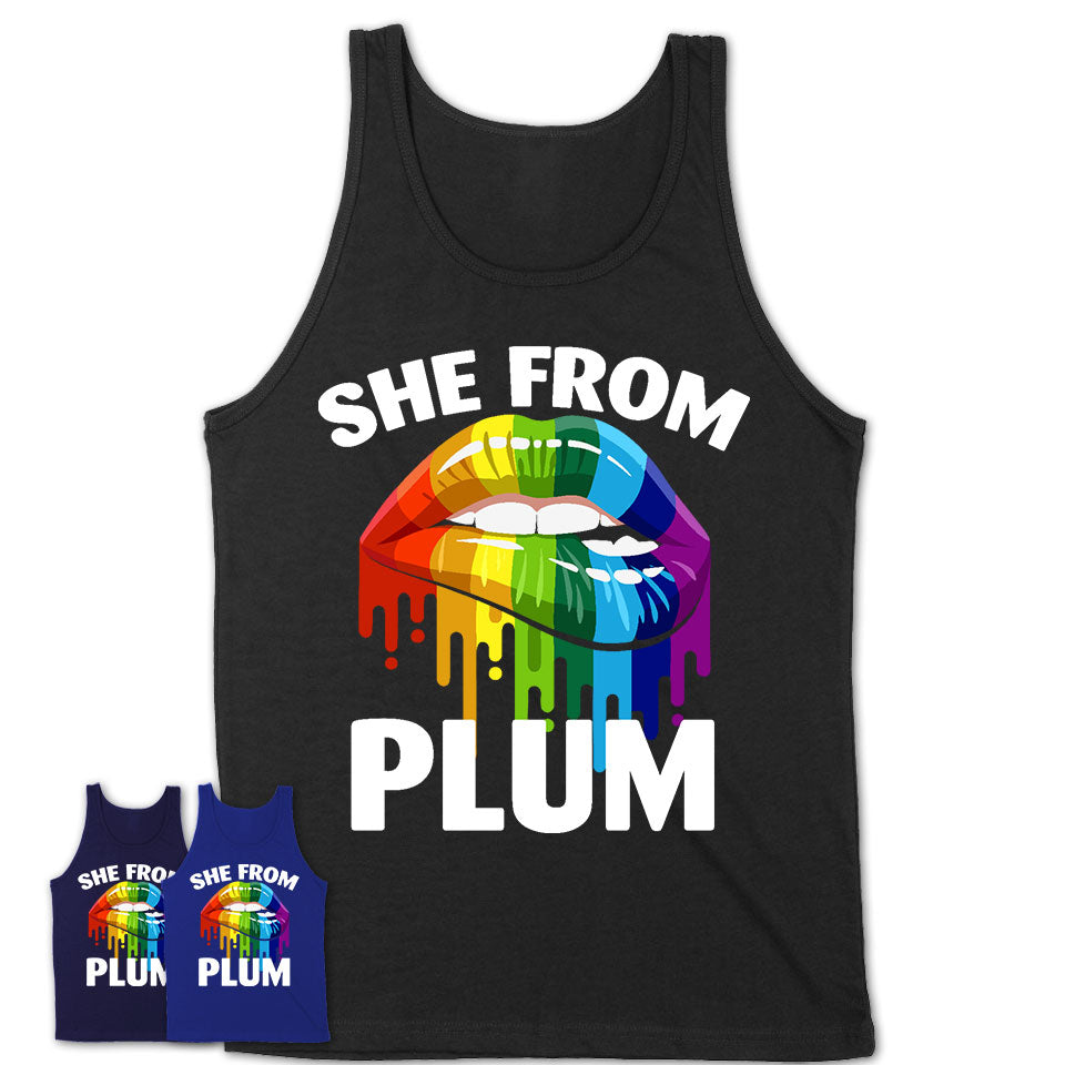 She From Plum Pennsylvania T-Shirt LGBT Pride Sexy Lips Gift Shirt