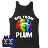 She From Plum Pennsylvania T-Shirt LGBT Pride Sexy Lips Gift Shirt