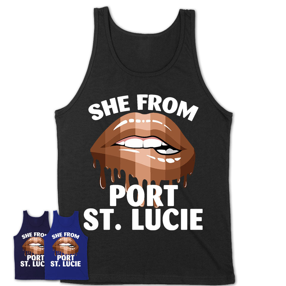 She From Port St. Lucie Florida T-Shirt Black Lives Matter Sexy Lips Girl Shirt