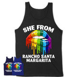 She From Rancho Santa Margarita California T-Shirt LGBT Pride Sexy Lips Gift Shirt