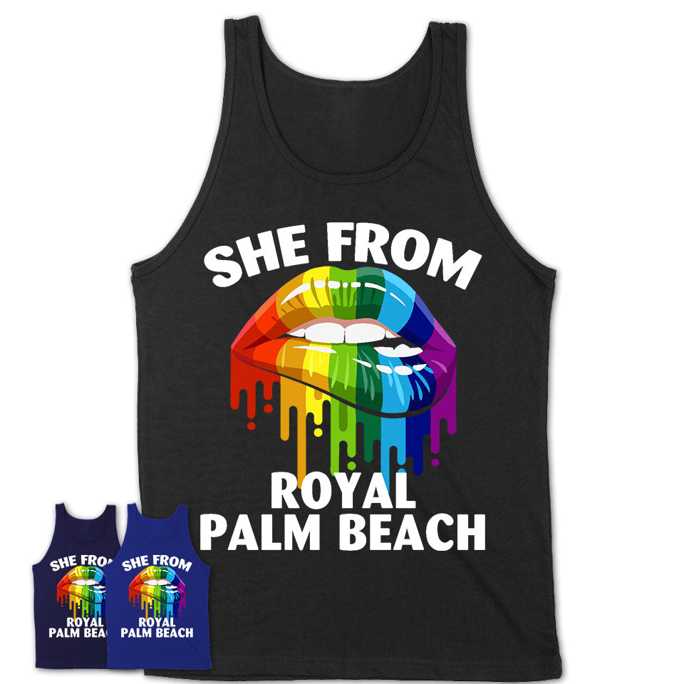 She From Royal Palm Beach Florida T-Shirt LGBT Pride Sexy Lips Gift Shirt