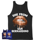 She From San Bernardino California T-Shirt Black Lives Matter Sexy Lips Girl Shirt