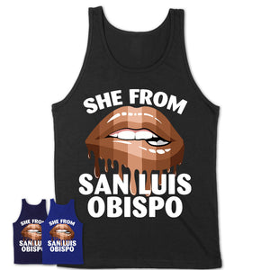 She From San Luis Obispo California T-Shirt Black Lives Matter Sexy Lips Girl Shirt