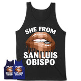 She From San Luis Obispo California T-Shirt Black Lives Matter Sexy Lips Girl Shirt