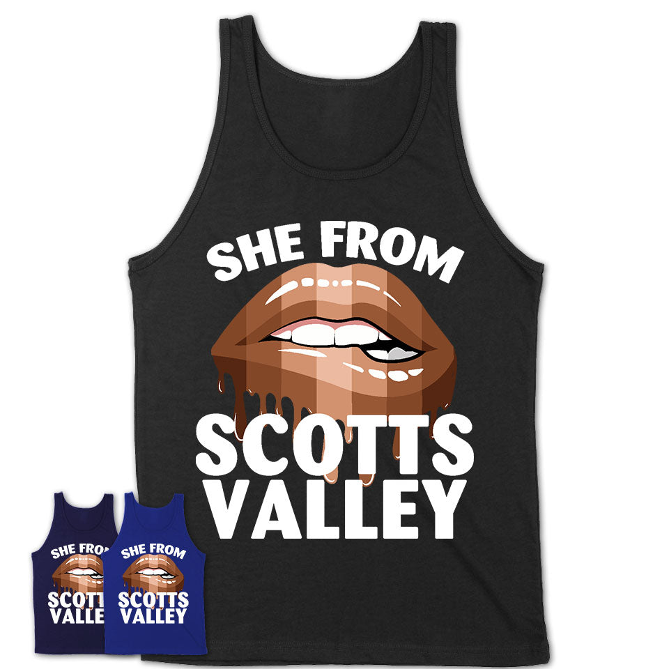 She From Scotts Valley California T-Shirt Black Lives Matter Sexy Lips Girl Shirt