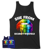She From Security-Widefield Colorado T-Shirt LGBT Pride Sexy Lips Gift Shirt