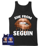 She From Seguin Texas T-Shirt Black Lives Matter Sexy Lips Girl Shirt