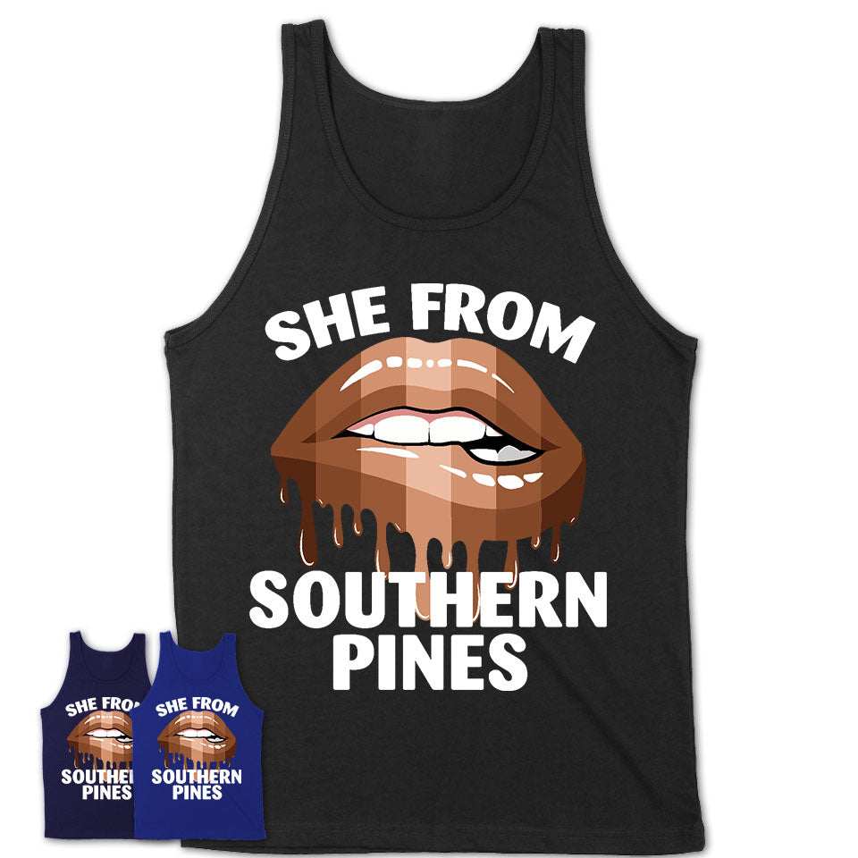 She From Southern Pines North Carolina T-Shirt Black Lives Matter Sexy Lips Girl Shirt