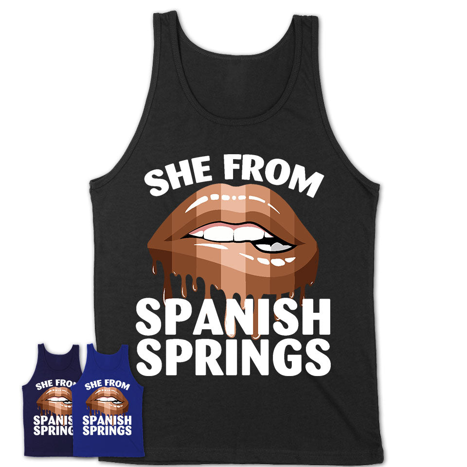 She From Spanish Springs Nevada T-Shirt Black Lives Matter Sexy Lips Girl Shirt