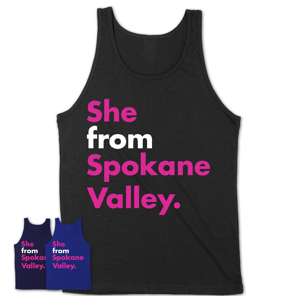 She From Spokane Valley Shirt Washington State Birthday Gift For Her
