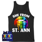 She From St. Ann Missouri T-Shirt LGBT Pride Sexy Lips Gift Shirt