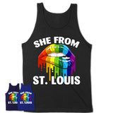 She From St. Louis Missouri T-Shirt LGBT Pride Sexy Lips Gift Shirt