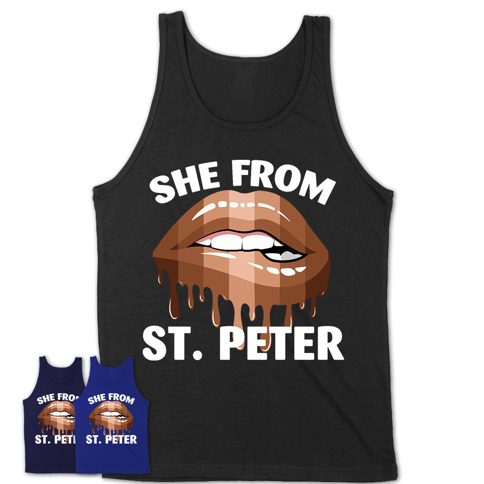 She From St. Peter Minnesota T-Shirt Black Lives Matter Sexy Lips Girl Shirt