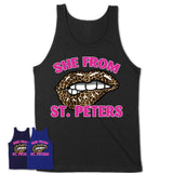 She From St. Peters Missouri Gift Cheetah Leopard Sexy Lips Shirt