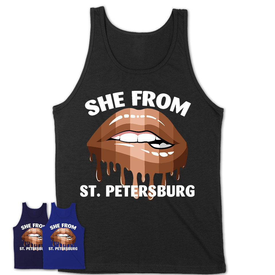 She From St. Petersburg Florida T-Shirt Black Lives Matter Sexy Lips Girl Shirt