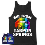 She From Tarpon Springs Florida T-Shirt LGBT Pride Sexy Lips Gift Shirt