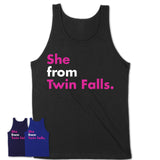 She From Twin Falls Shirt Idaho State Birthday Gift For Her