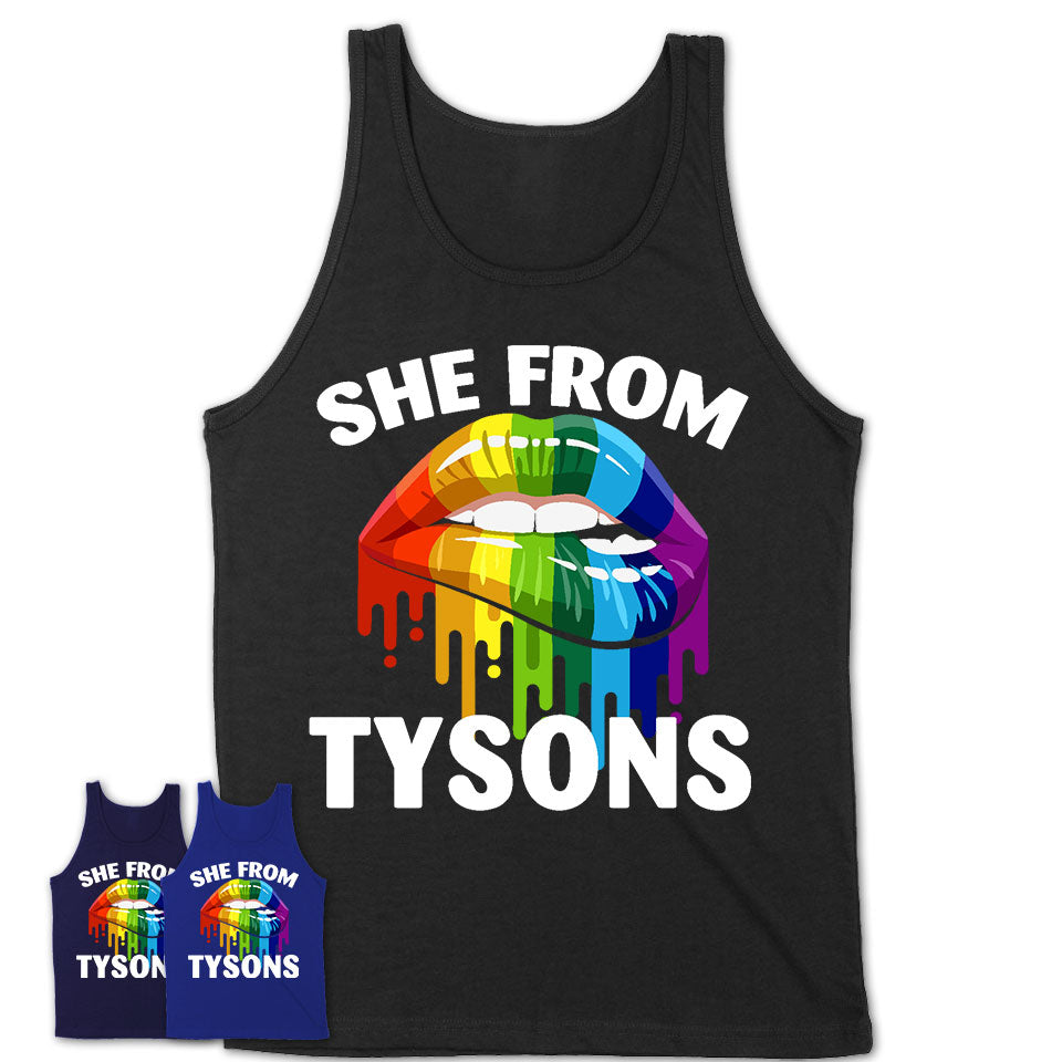She From Tysons Virginia T-Shirt LGBT Pride Sexy Lips Gift Shirt