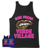 She From Verde Village Arizona Gift Cheetah Leopard Sexy Lips Shirt