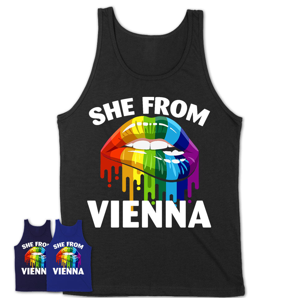 She From Vienna Virginia T-Shirt LGBT Pride Sexy Lips Gift Shirt