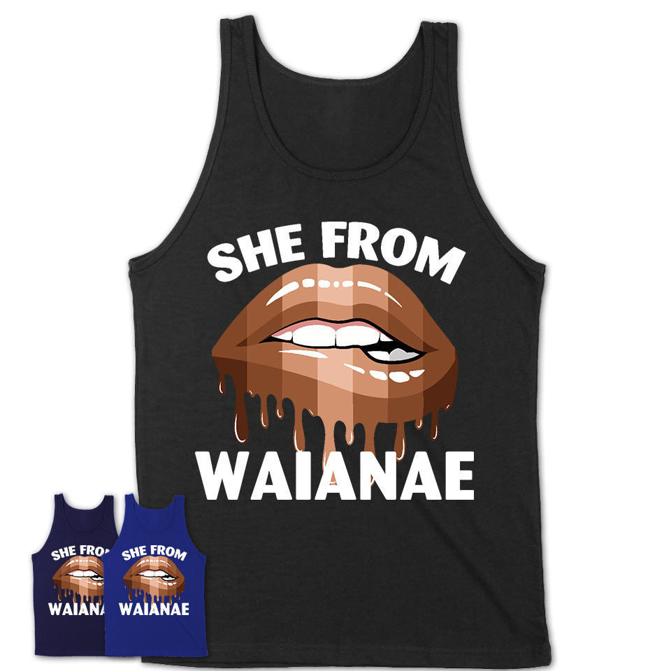She From Waianae Hawaii T-Shirt Black Lives Matter Sexy Lips Girl Shirt