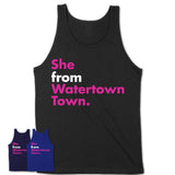 She From Watertown Town Shirt Massachusetts State Birthday Gift For Her