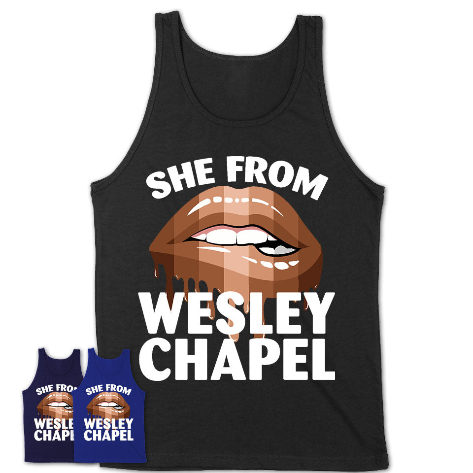 She From Wesley Chapel Florida T-Shirt Black Lives Matter Sexy Lips Girl Shirt