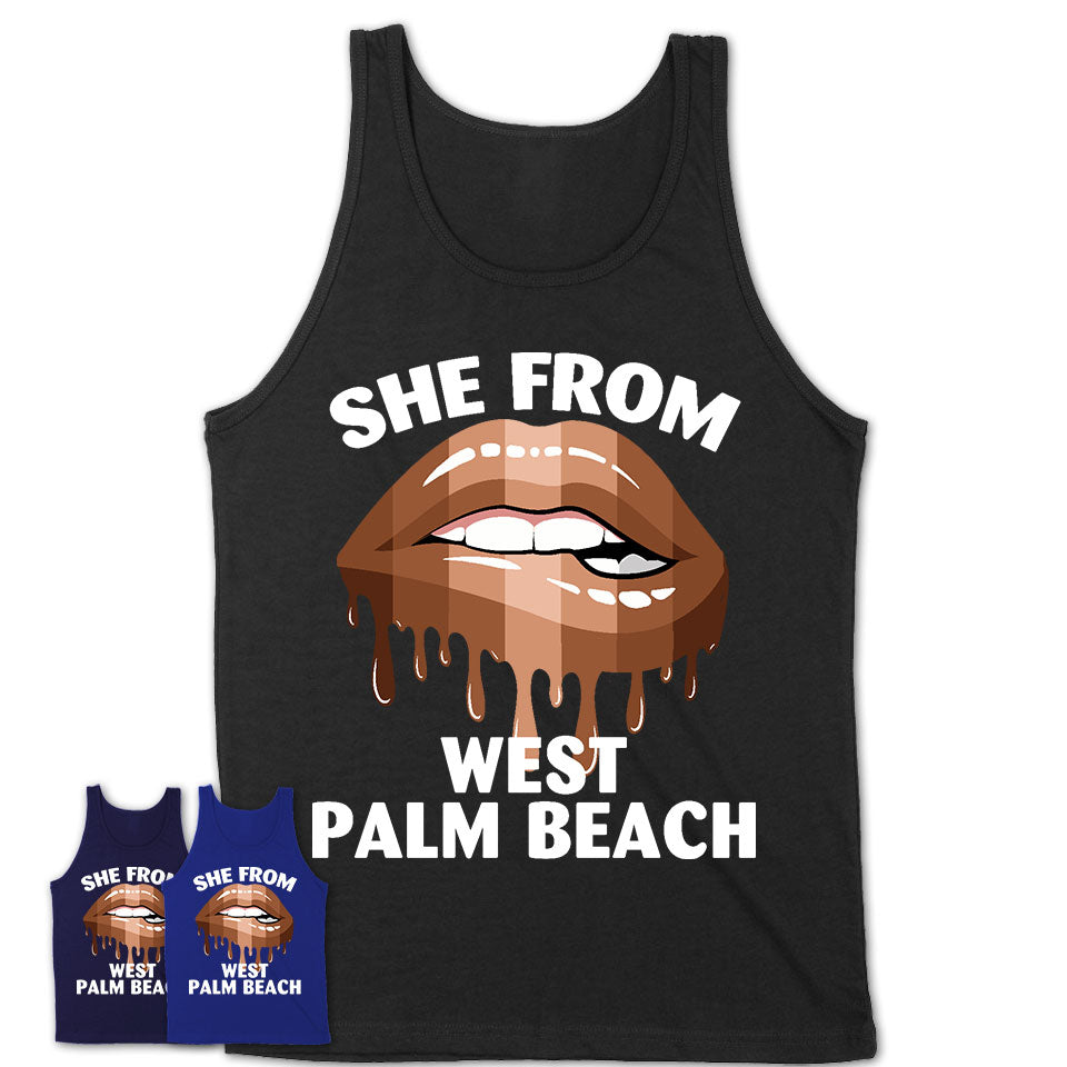 She From West Palm Beach Florida T-Shirt Black Lives Matter Sexy Lips Girl Shirt