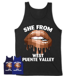 She From West Puente Valley California T-Shirt Black Lives Matter Sexy Lips Girl Shirt
