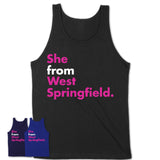 She From West Springfield Shirt Massachusetts State Birthday Gift For Her