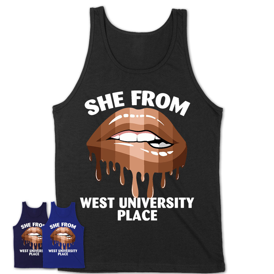 She From West University Place Texas T-Shirt Black Lives Matter Sexy Lips Girl Shirt
