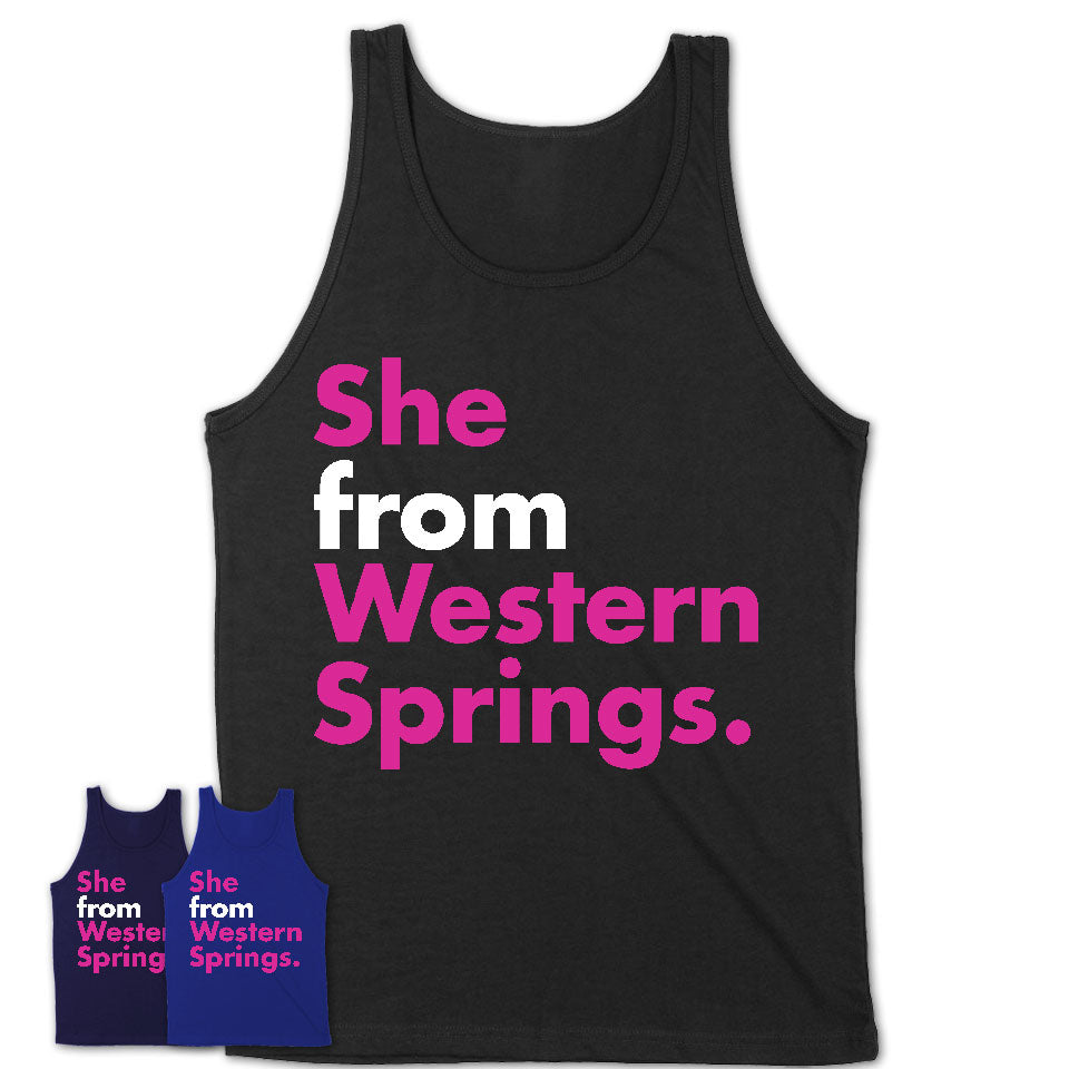 She From Western Springs Shirt Illinois State Birthday Gift For Her