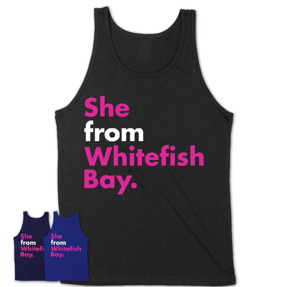 She From Whitefish Bay Shirt Wisconsin State Birthday Gift For Her