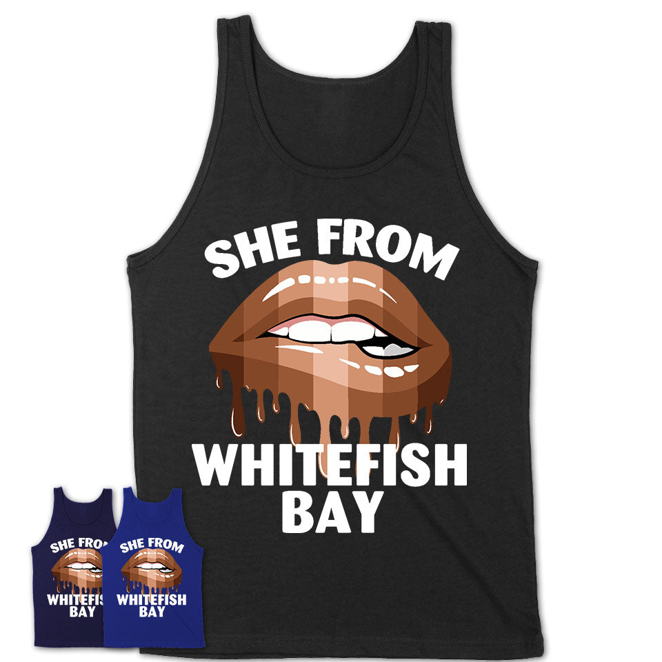 She From Whitefish Bay Wisconsin T-Shirt Black Lives Matter Sexy Lips Girl Shirt