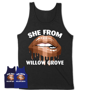 She From Willow Grove Pennsylvania T-Shirt Black Lives Matter Sexy Lips Girl Shirt