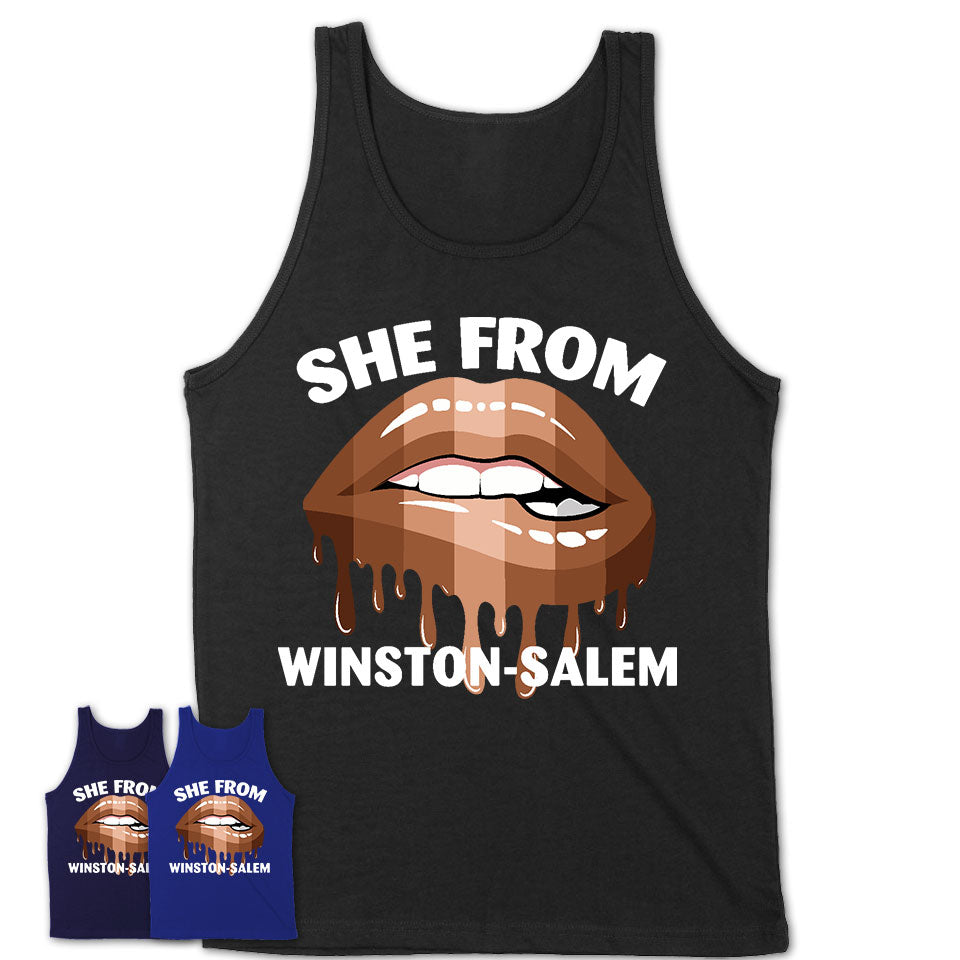 She From Winston-Salem North Carolina T-Shirt Black Lives Matter Sexy Lips Girl Shirt