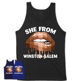 She From Winston-Salem North Carolina T-Shirt Black Lives Matter Sexy Lips Girl Shirt