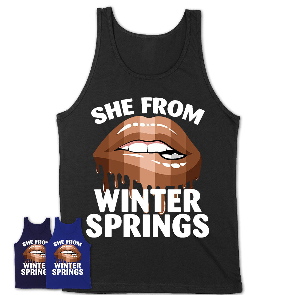 She From Winter Springs Florida T-Shirt Black Lives Matter Sexy Lips Girl Shirt