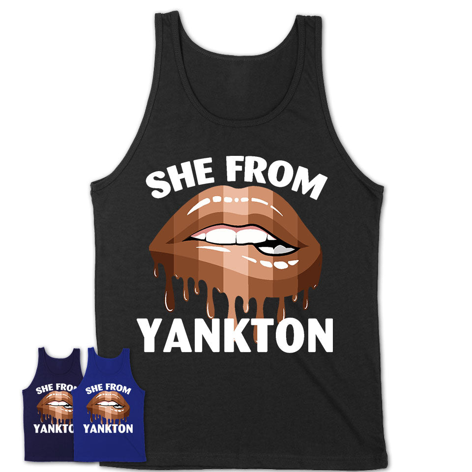 She From Yankton South Dakota T-Shirt Black Lives Matter Sexy Lips Girl Shirt