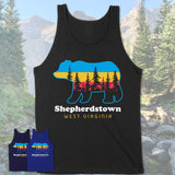 Shepherdstown West Virginia Funny Mountain Hiking Camping Adventure Bear Pattern Vintage Gift Shirt