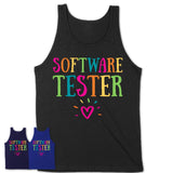 Software Tester Rainbow Lettering Heart Shirt, Employee Appreciation Gifts