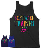 Software Trainer Rainbow Lettering Heart Shirt, Employee Appreciation Gifts